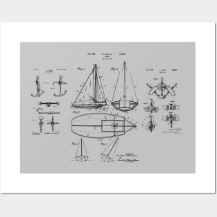 Sailboat Patent Print Posters and Art